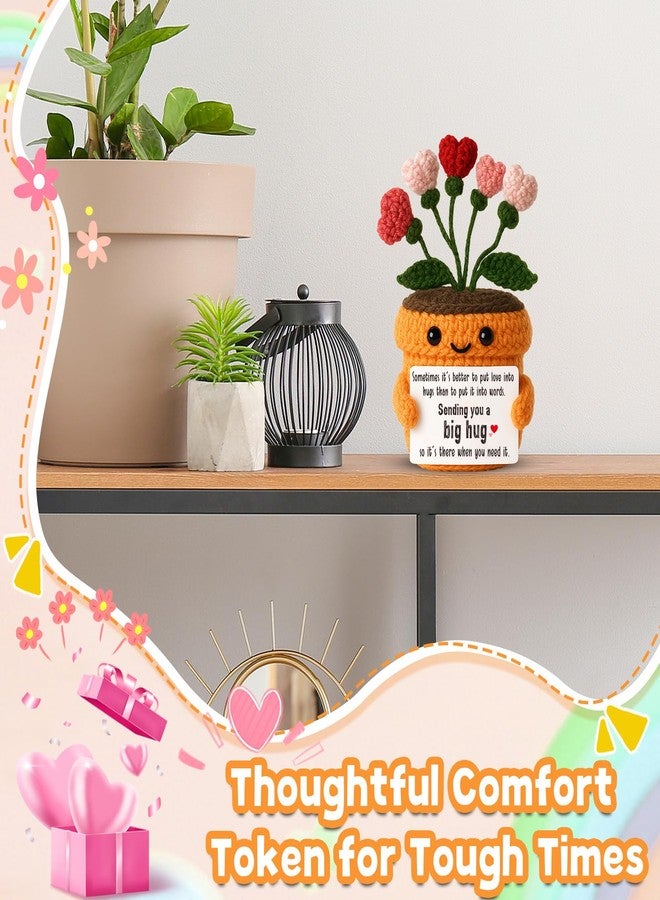 MAMAGIFTREE دمية قلب وزهرة كروشيه من ماما جيف تري - هدية عناق دافئ مصنوعة يدويًا مع بطاقة تحمل عبارة مُريحة - هدية تشجيع وتعاطف وصداقة وتقدير للنساء والصديقات والمعلمات والأمهات - Image 5
